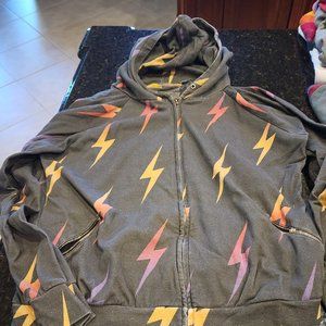 Aviator Nation Multi Color bolt Zip Up Hoodie